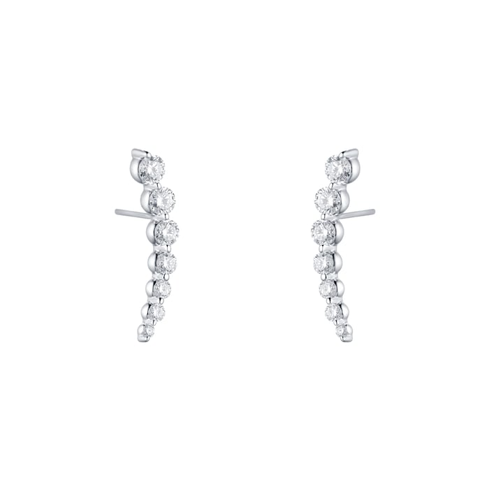 Mappin & Webb 18ct White Gold 1.22ct Diamond Drop Earrings