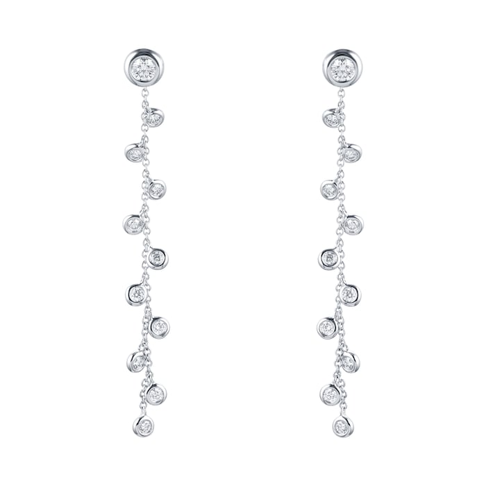 Mappin & Webb 18ct White Gold 0.78cttw Diamond Drop Earrings