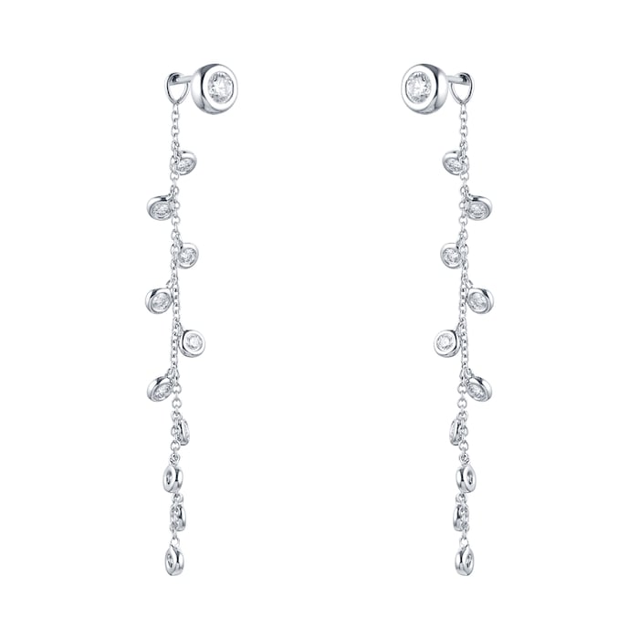 Mappin & Webb 18ct White Gold 0.78cttw Diamond Drop Earrings