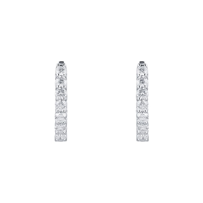 Mappin & Webb 18ct White Gold 3.60ct Diamond Hoop Earrings