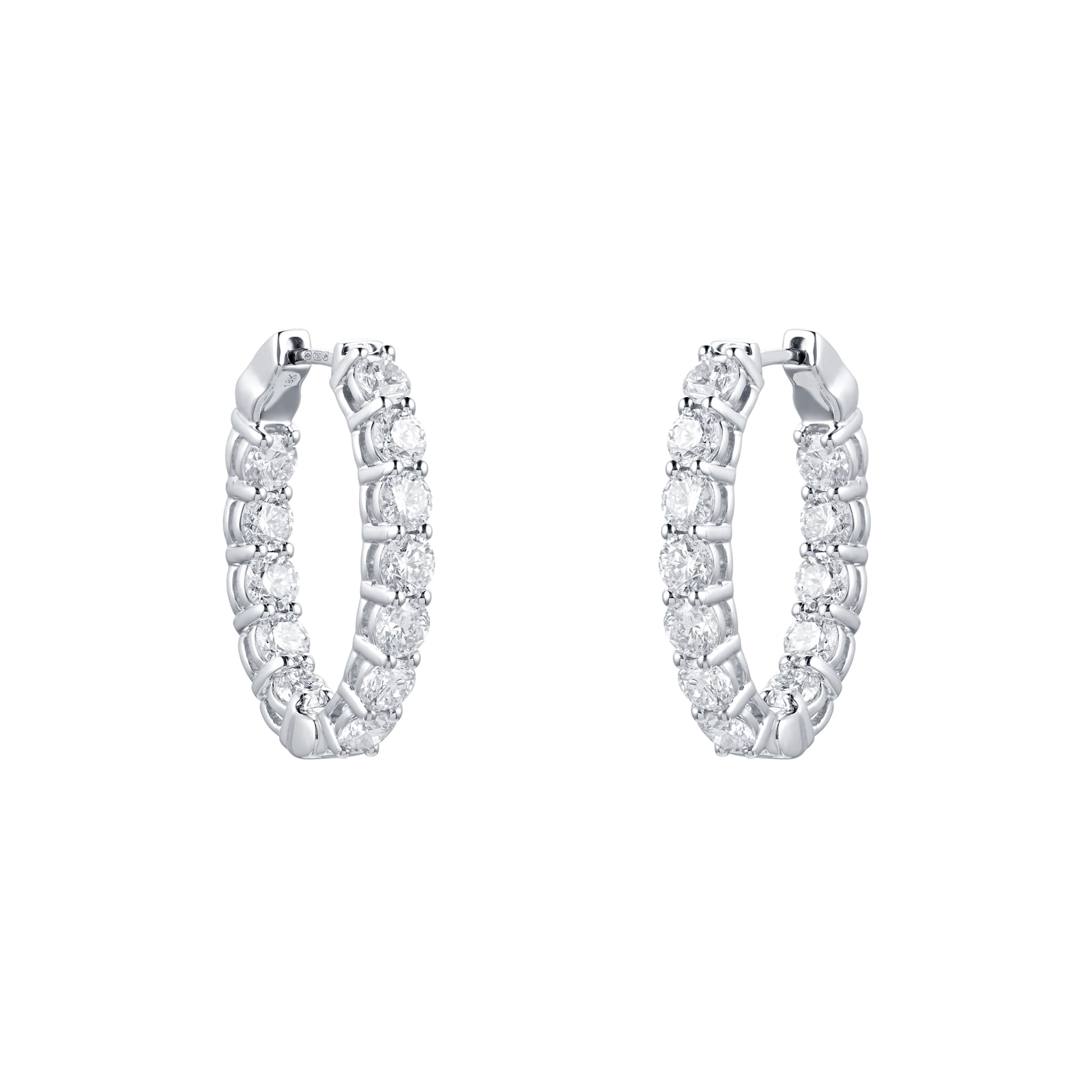 Mappin & Webb 18ct White Gold 3.60ct Diamond Hoop Earrings | Mappin and ...