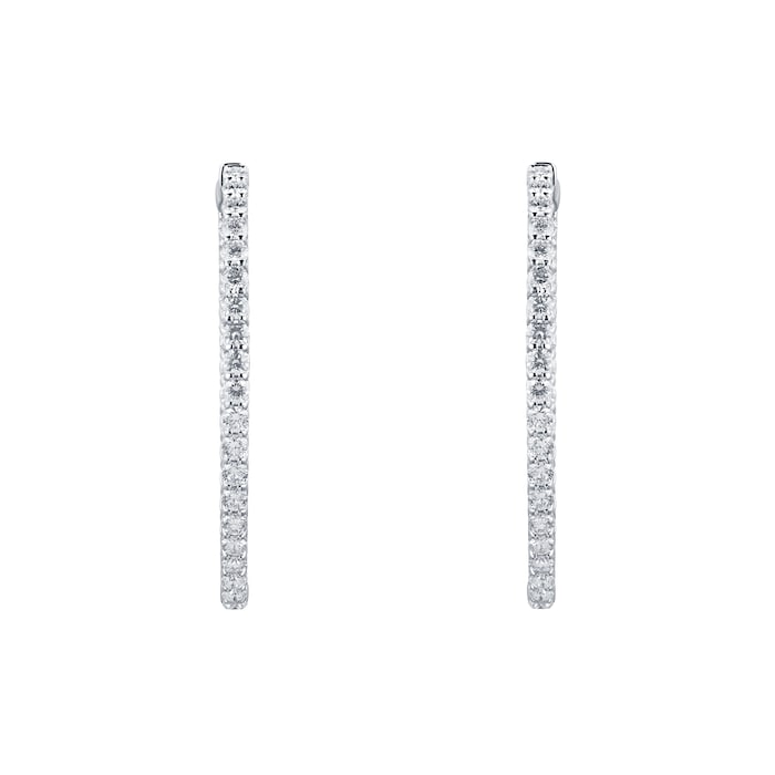 Mappin & Webb 18ct White Gold 3.78ct Diamond Large Hoop Earrings