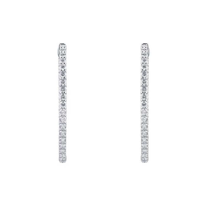 Mappin & Webb 18ct White Gold 3.78ct Diamond Large Hoop Earrings