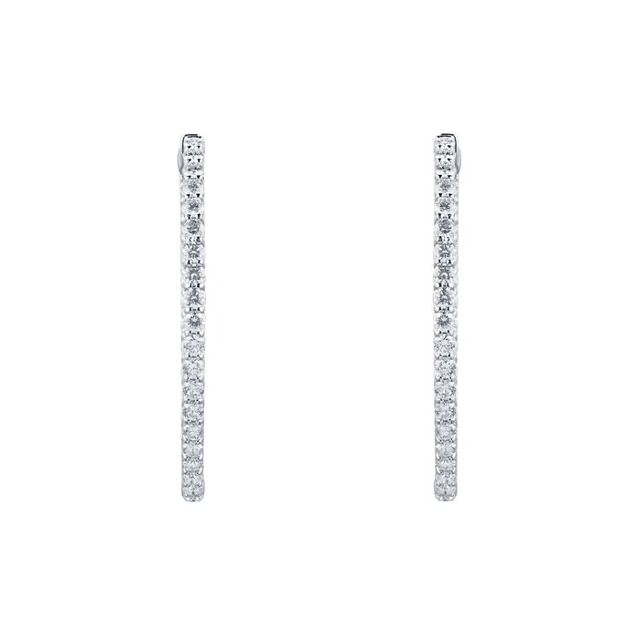 Mappin & Webb 18ct White Gold 3.78ct Diamond Large Hoop Earrings