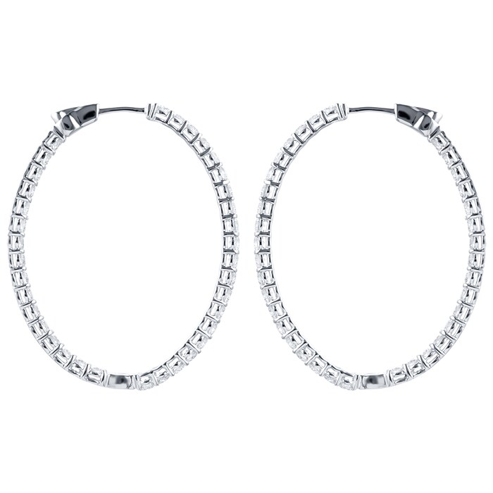 Mappin & Webb 18ct White Gold 3.78ct Diamond Large Hoop Earrings