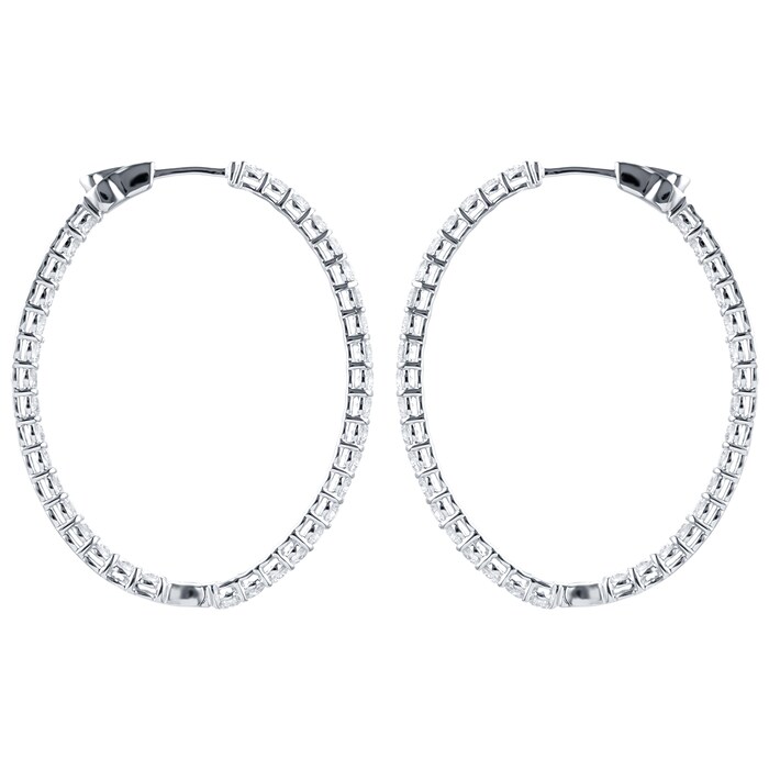 Mappin & Webb 18ct White Gold 3.78ct Diamond Large Hoop Earrings