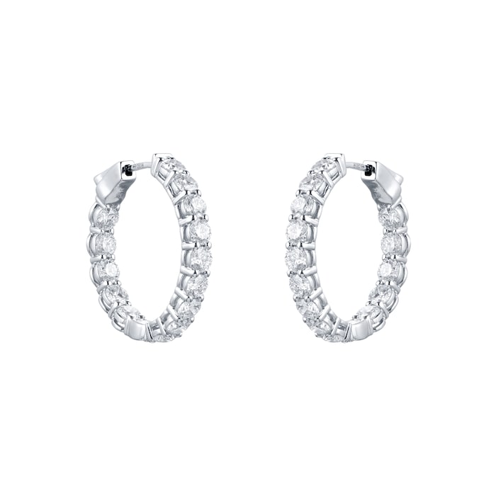 Mappin & Webb 18ct White Gold 4.20ct Diamond Hoop Earrings