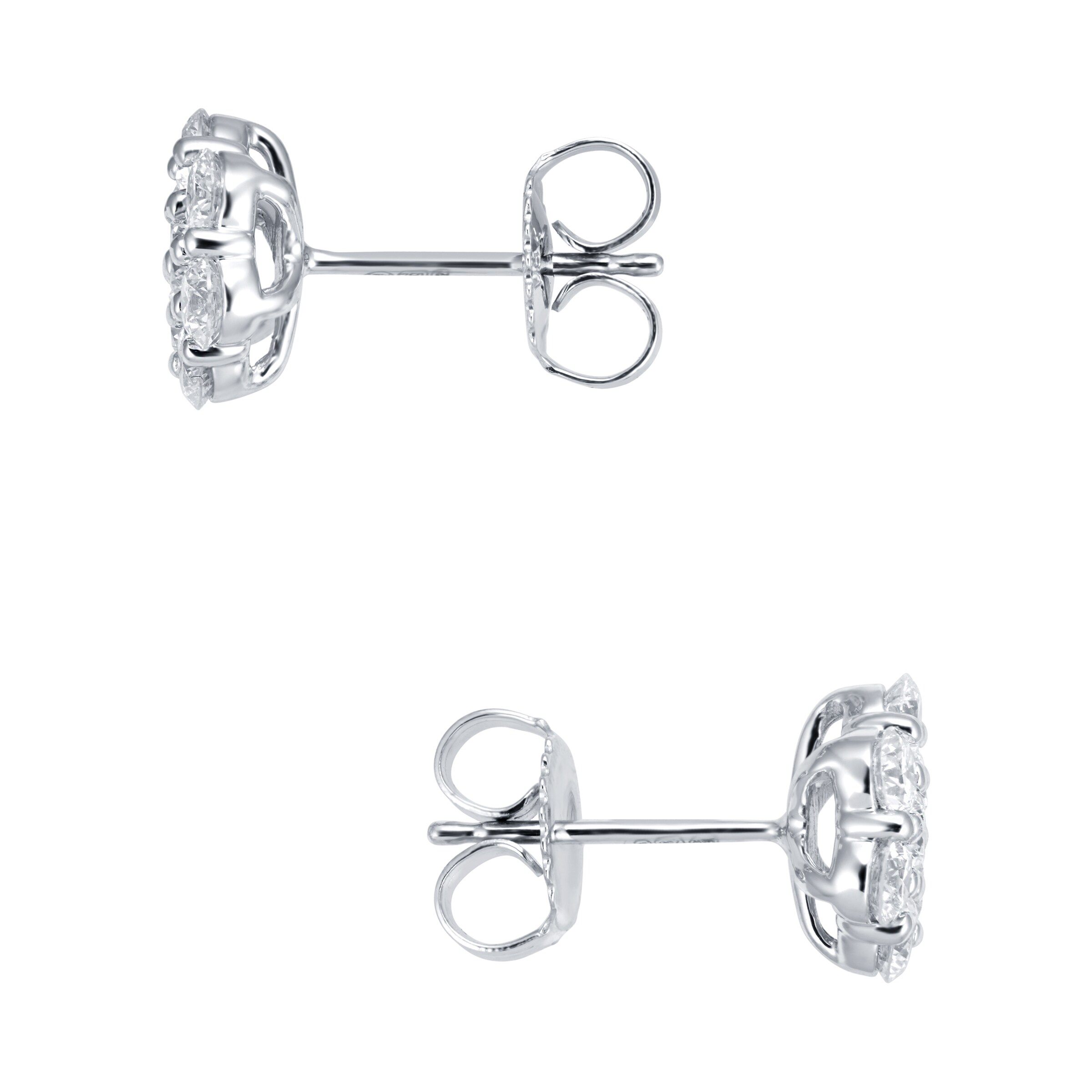 Mappin & Webb 18ct White Gold 1.48ct Flower Cluster Earrings Mappin & Webb 18ct White Gold 1.48ct Flower Cluster Earrings