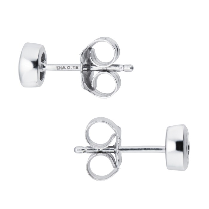 Goldsmiths 9ct White Gold 0.18cttw Diamond Stud Earrings