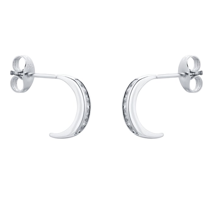 Goldsmiths 18ct White Gold 0.18cttw Diamond Hoop Earrings