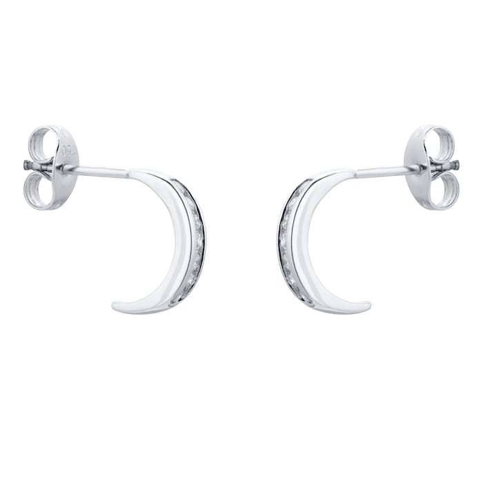 Goldsmiths 18ct White Gold 0.18cttw Diamond Hoop Earrings