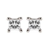 Goldsmiths 9ct White Gold 0.25ct Princess Cut Stud Earrings