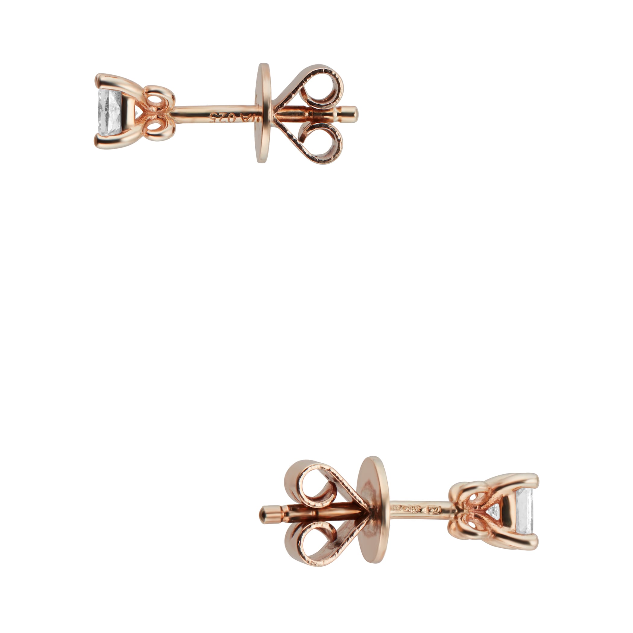 Goldsmiths 9ct Yellow Gold 0.25ct Princess Cut Stud Earrings Goldsmiths 9ct Yellow Gold 0.25ct Princess Cut Stud Earrings
