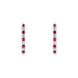 Mappin & Webb 18ct White Gold Ruby & Diamond Hoop Earrings