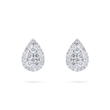 Goldsmiths 9ct White Gold 0.50cttw Diamond Pear Cluster Stud Earrings