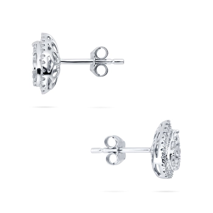 Goldsmiths 9ct White Gold 0.50cttw Diamond Pear Cluster Stud Earrings