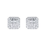 Goldsmiths 9ct White Gold 0.40cttw Invisible Set Halo Stud Earrings