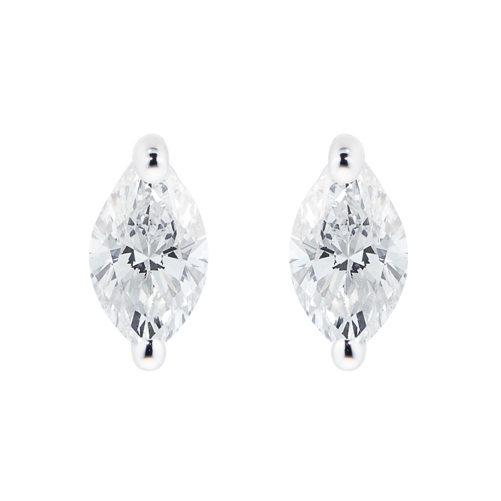 9ct White Gold 0.28cttw Marquise Diamond Stud Earrings