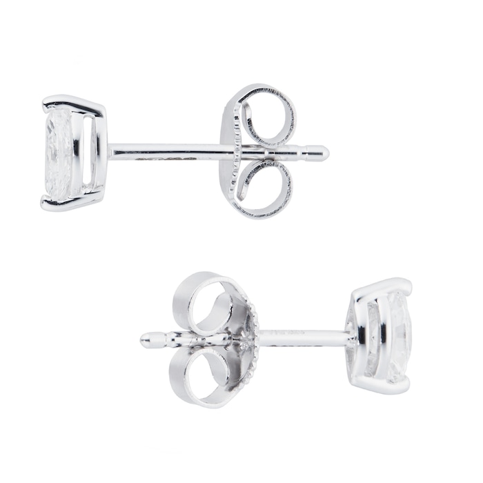 Goldsmiths 9ct White Gold 0.28cttw Marquise Diamond Stud Earrings