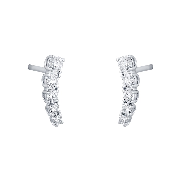 Mappin & Webb Libretto 18ct White Gold 0.48cttw Diamond Climber Earrings