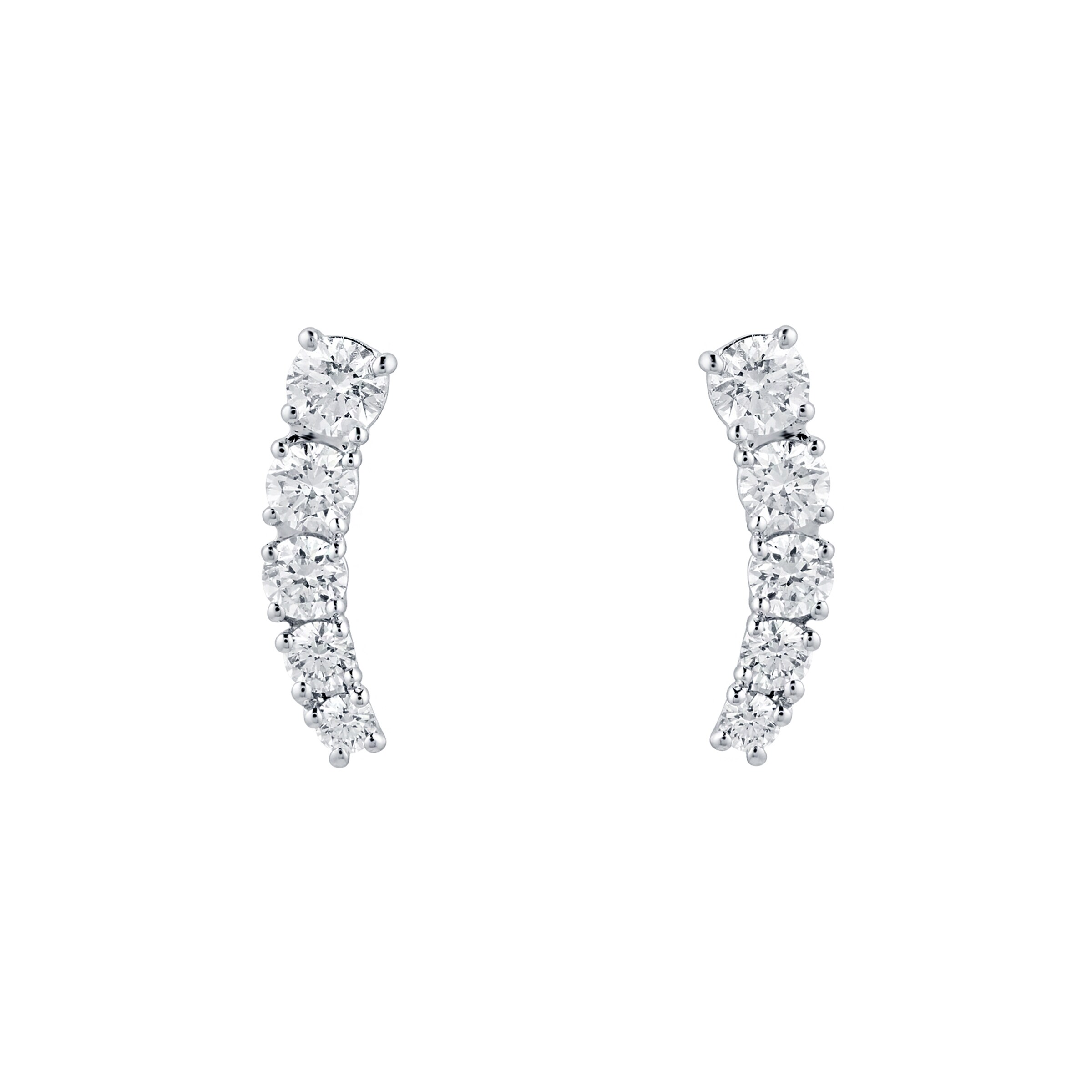 Mappin & Webb Libretto 18ct White Gold 0.48cttw Diamond Climber Earrings