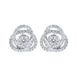 Goldsmiths 9ct White Gold 0.44cttw Diamond Cluster Knot Stud Earrings