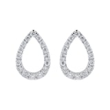 Goldsmiths 9ct White Gold 0.10cttw Diamond Open Pear Stud Earrings