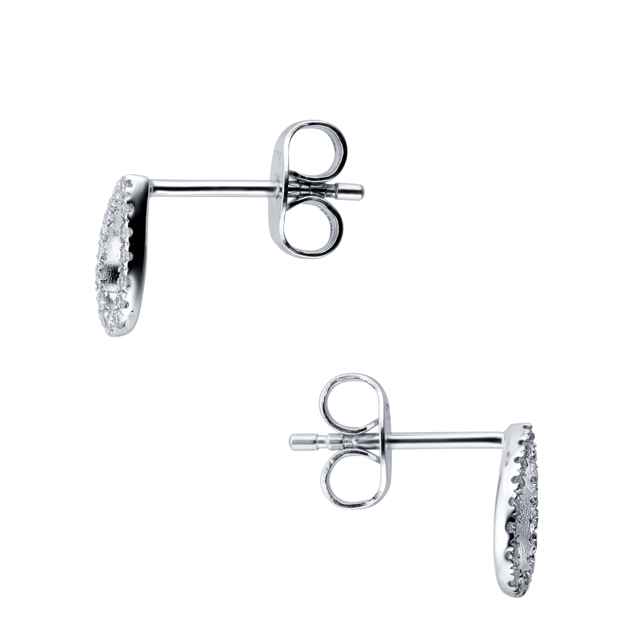 Goldsmiths 9ct White Gold 0.10cttw Diamond Open Pear Stud Earrings Goldsmiths 9ct White Gold 0.10cttw Diamond Open Pear Stud Earrings
