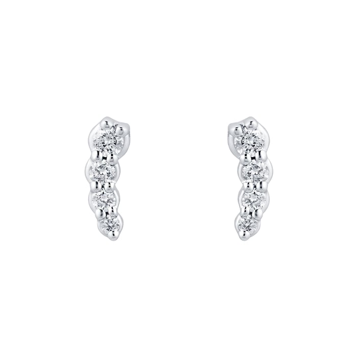 Goldsmiths 9ct White Gold 0.15cttw Diamond Climber Earrings