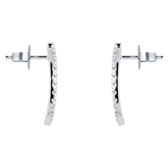 Goldsmiths 9ct White Gold 0.20cttw Diamond Wave Climber Earrings