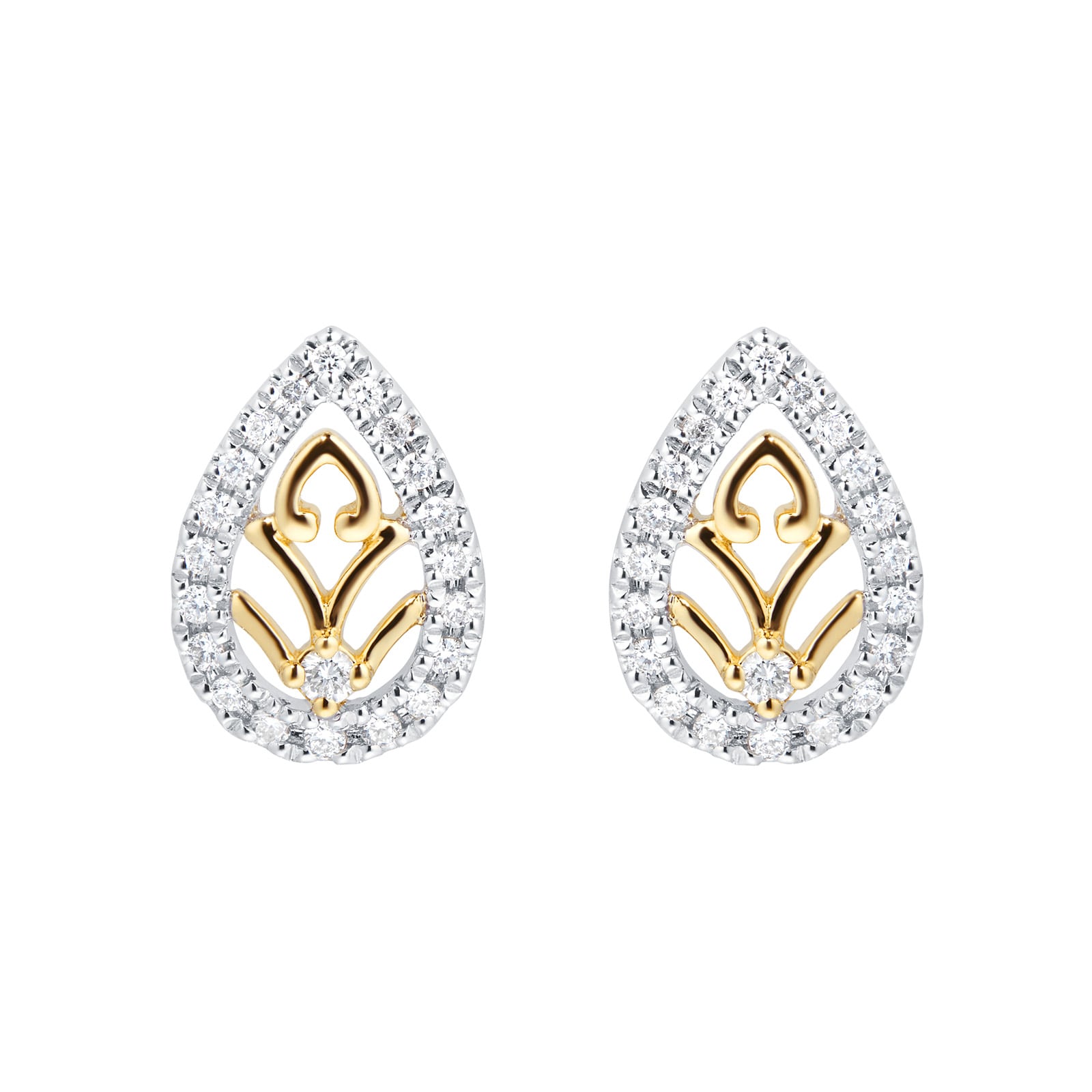 Mappin & Webb Floresco 18ct White & Yellow Gold 0.20ct Diamond Shape ...