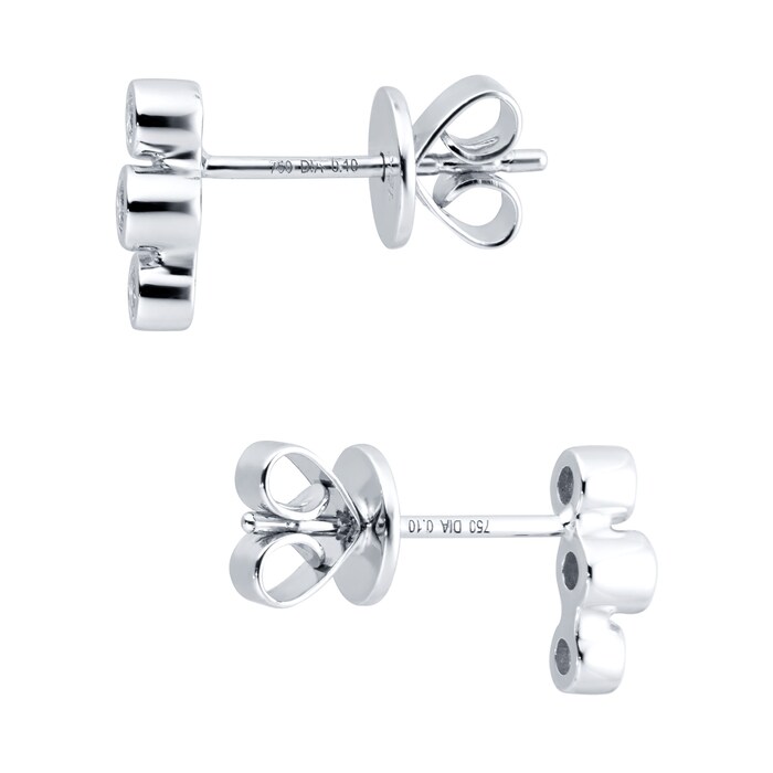 Mappin & Webb 18ct White Gold 0.20ct Diamond Design Climber Earrings