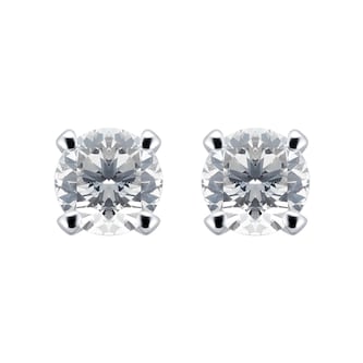 Goldsmiths 18ct White Gold 0.60cttw Solitaire Stud Earrings Goldsmiths 18ct White Gold 0.60cttw Solitaire Stud Earrings