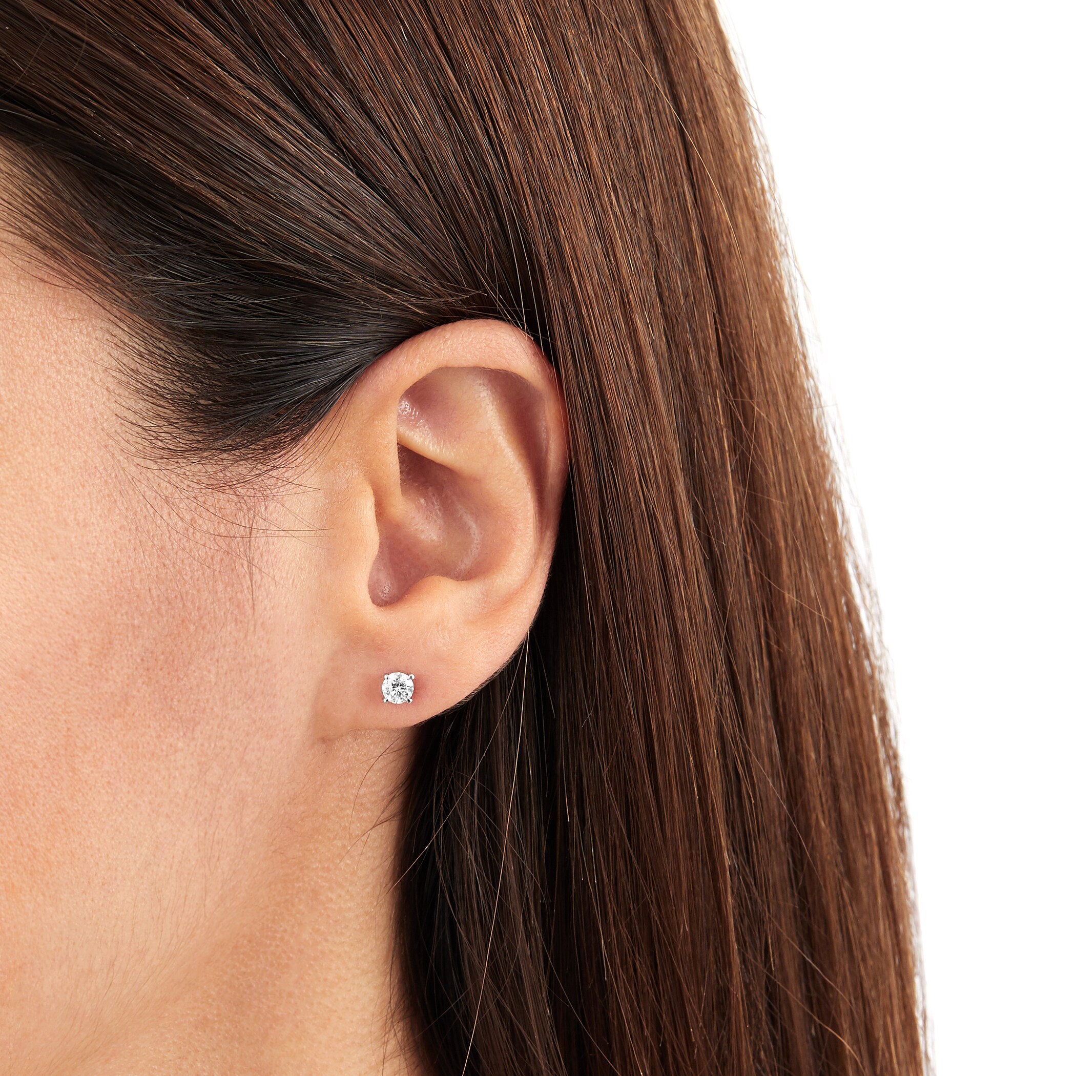 Goldsmiths 18ct White Gold 0.60cttw Solitaire Stud Earrings