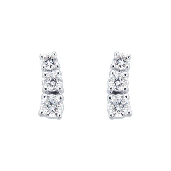 Goldsmiths 9ct White Gold 0.30cttw Climber Stud Earrings