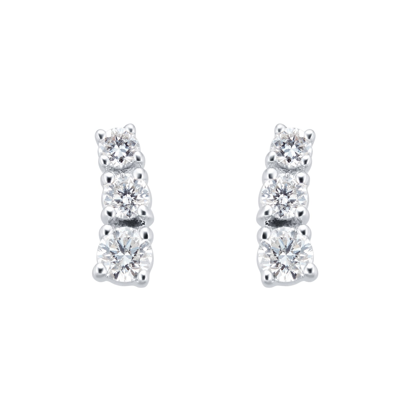 9ct White Gold 0.30cttw Climber Stud Earrings