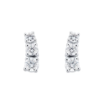Best Luxury 
9ct White Gold 0.30cttw Climber Stud Earrings