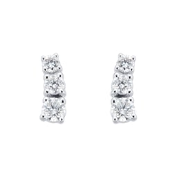 12153074 - 9ct White Gold 0.30cttw Climber Stud Earrings