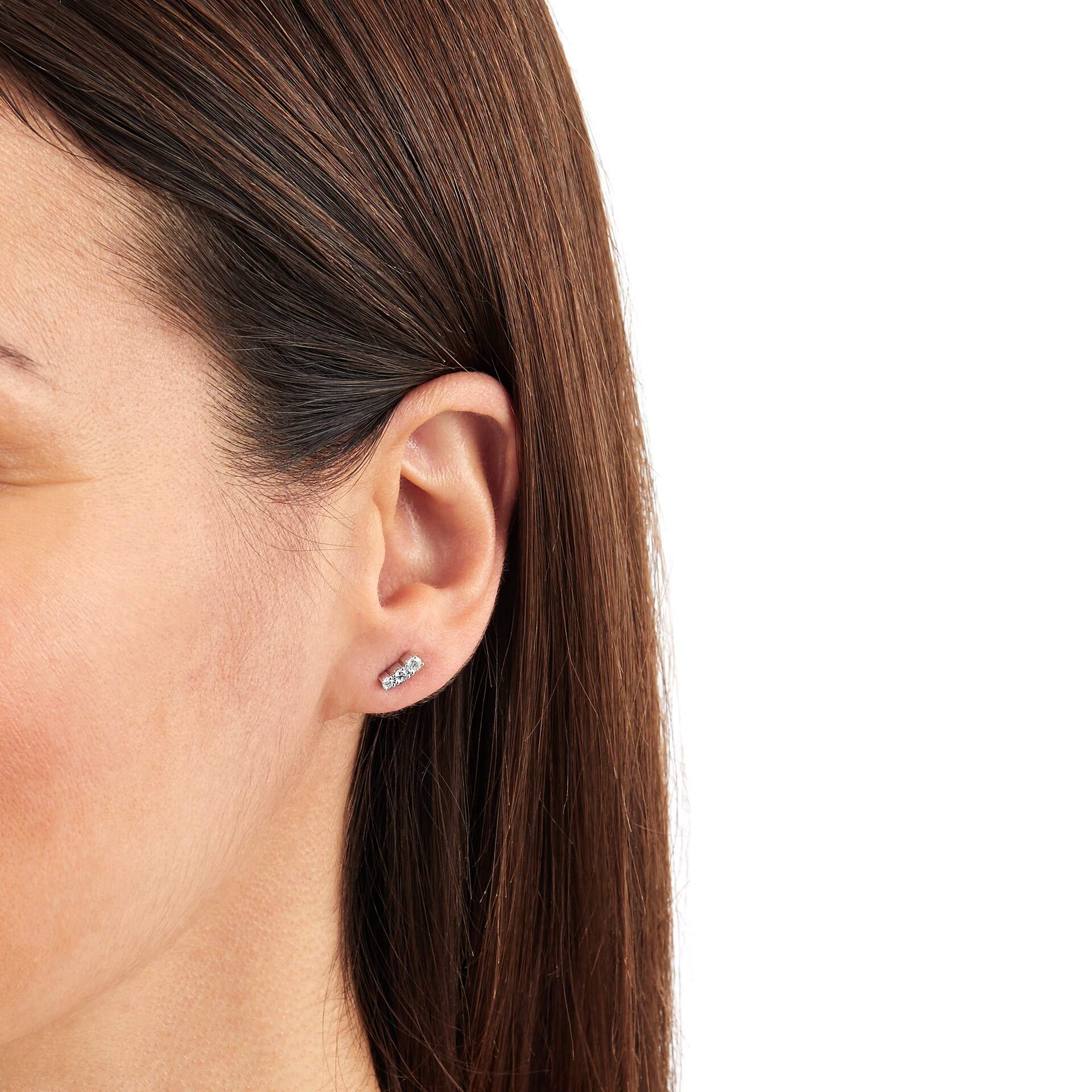 Goldsmiths 9ct White Gold 0.30cttw Climber Stud Earrings Goldsmiths 9ct White Gold 0.30cttw Climber Stud Earrings