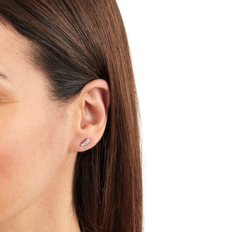 Best Luxury 
9ct White Gold 0.30cttw Climber Stud Earrings