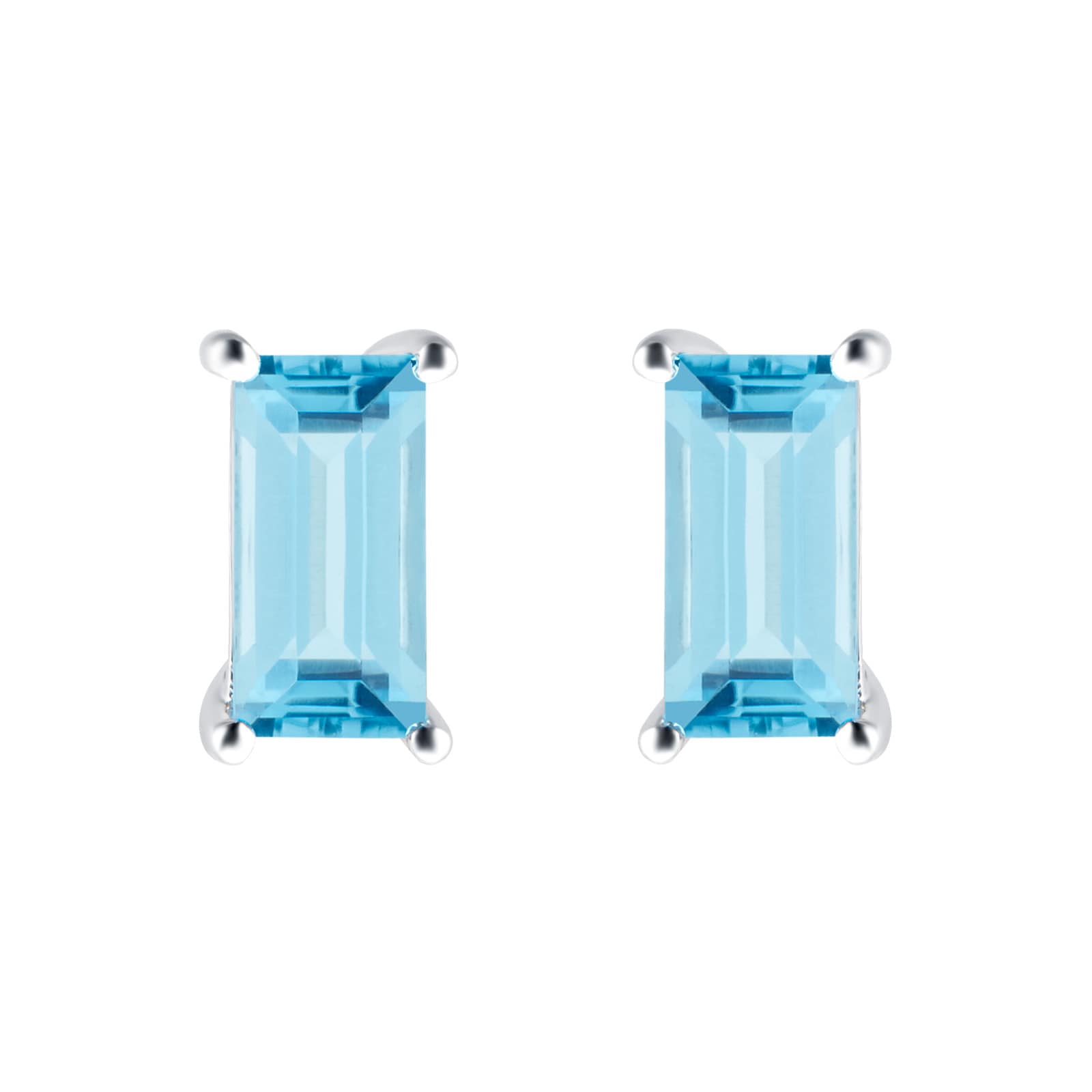 Goldsmiths 9ct White Gold Blue Topaz Stud Earrings