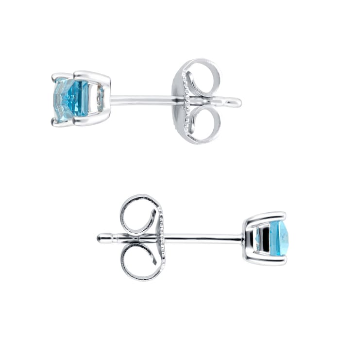 Goldsmiths 9ct White Gold Blue Topaz Stud Earrings