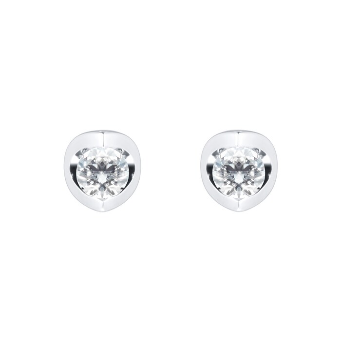 Goldsmiths 9ct White Gold 0.15ct Tension Set Goldsmiths Brightest Diamond Earrings