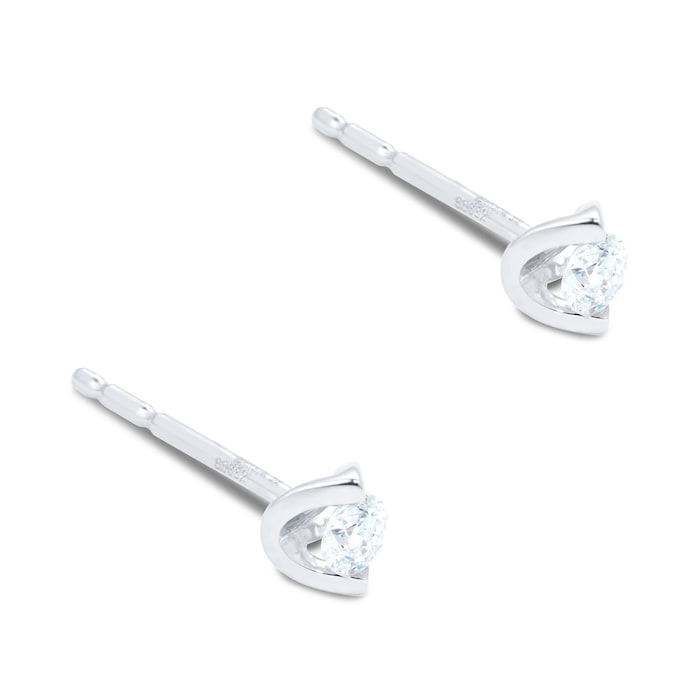 Goldsmiths 9ct White Gold 0.15ct Tension Set Goldsmiths Brightest Diamond Earrings