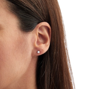 Goldsmiths 9ct White Gold 0.25ct 4 Claw Goldsmiths Brightest Diamond Earrings
