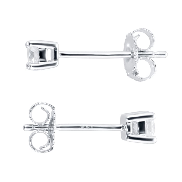 Goldsmiths 9ct White Gold 0.25ct 4 Claw Goldsmiths Brightest Diamond Earrings