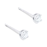 Goldsmiths 9ct White Gold 0.25ct 4 Claw Goldsmiths Brightest Diamond Earrings