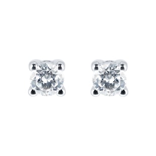Goldsmiths 9ct White Gold 0.15ct 4 Claw Goldsmiths Brightest Diamond Earrings