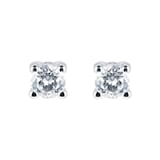 Goldsmiths 9ct White Gold 0.15ct 4 Claw Goldsmiths Brightest Diamond Earrings