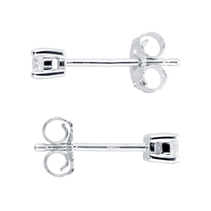 Goldsmiths 9ct White Gold 0.15ct 4 Claw Goldsmiths Brightest Diamond Earrings